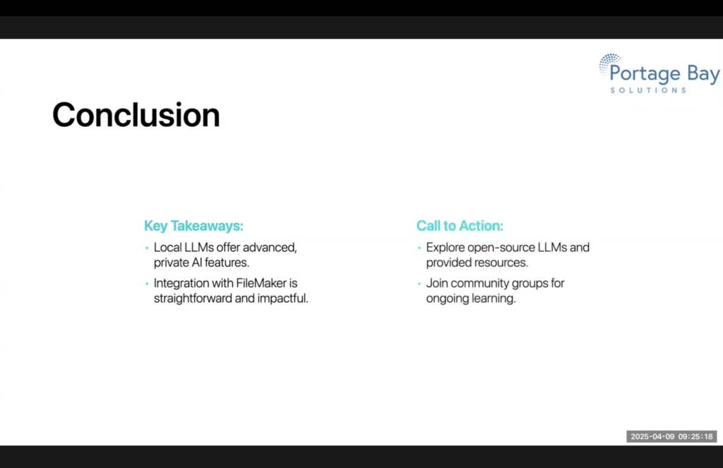 Slide 10, the conclusion of Xandon's presentation, showing the key takeaways and call to action